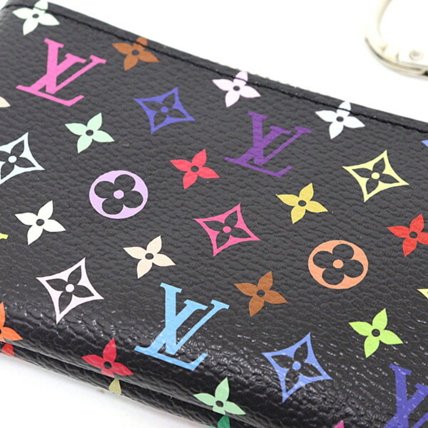 Louis Vuitton Lvtm Card Key Case Pochette Cles Monogram Multicolor Black By Takashi Murakami M13664