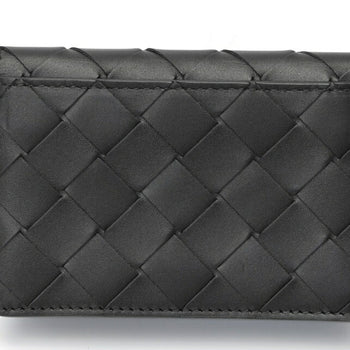 Bottega Veneta Intrecciato Card Case 814657 Leather Black S-159257