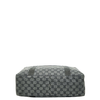 Gucci Gg Canvas Business Bag Handbag 282529 Gray Black Leather