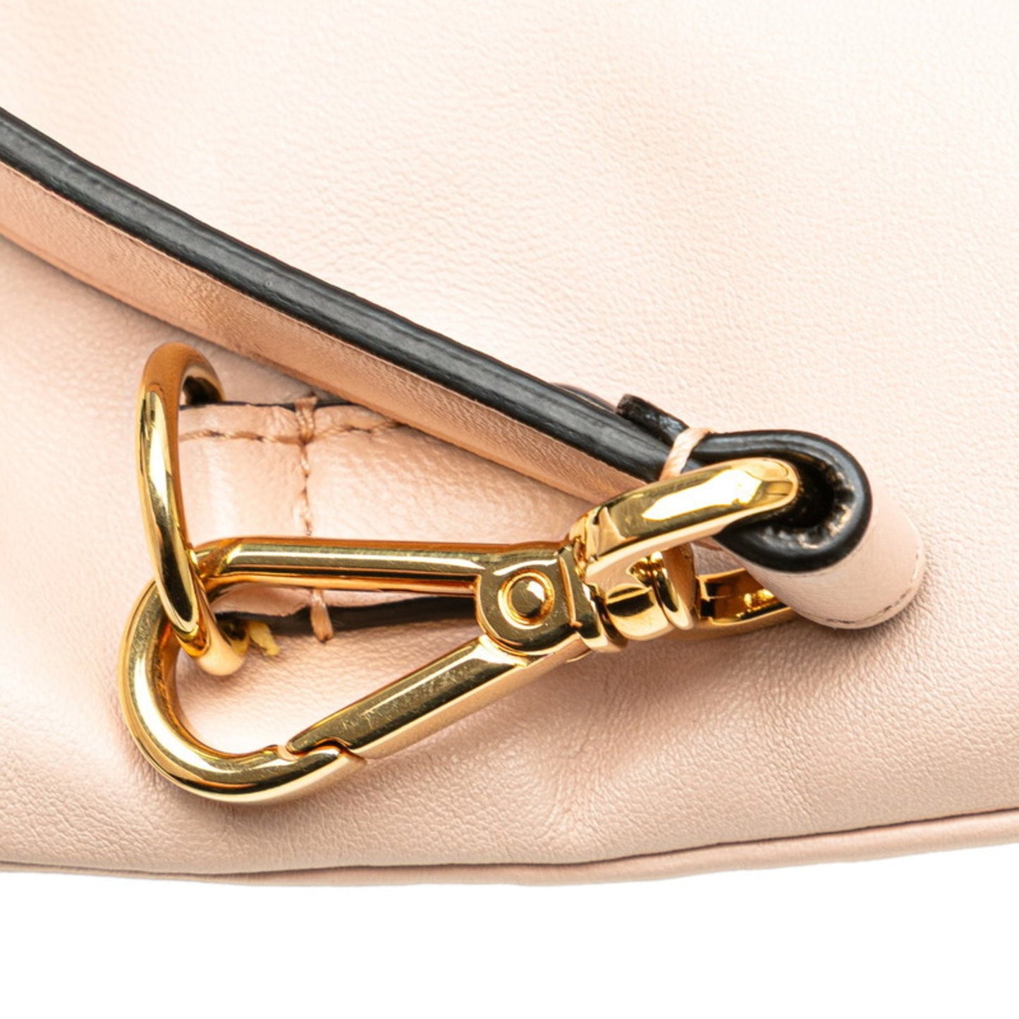 Fendi Logo Shoulder Bag 8Bt337 Pink Leather