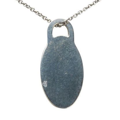 Tiffany & Co. Please Return To Plate Chain Pendant Necklace In 925 Sterling Silver.