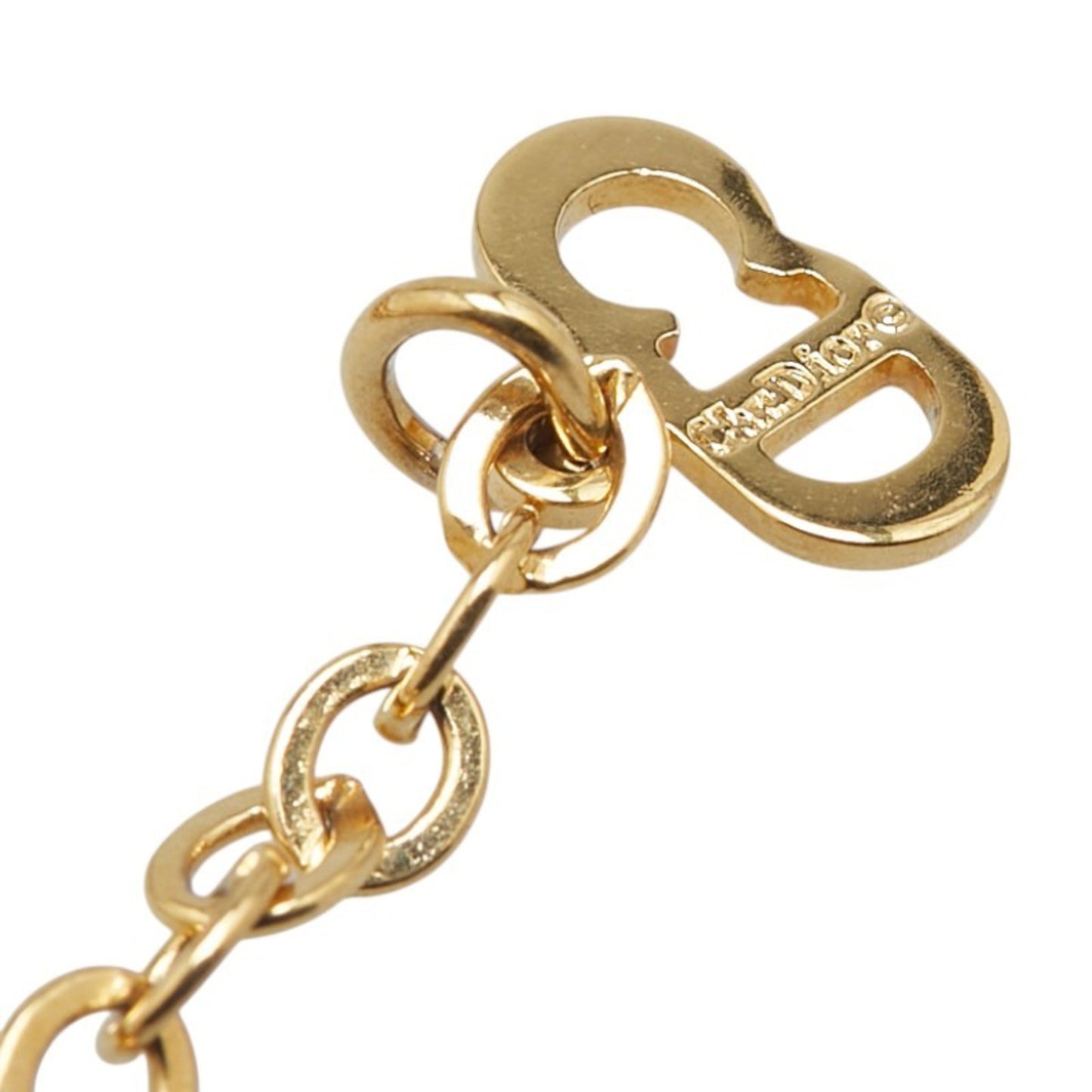 Christian Dior Dior Vintage Logo Necklace Gold Plated