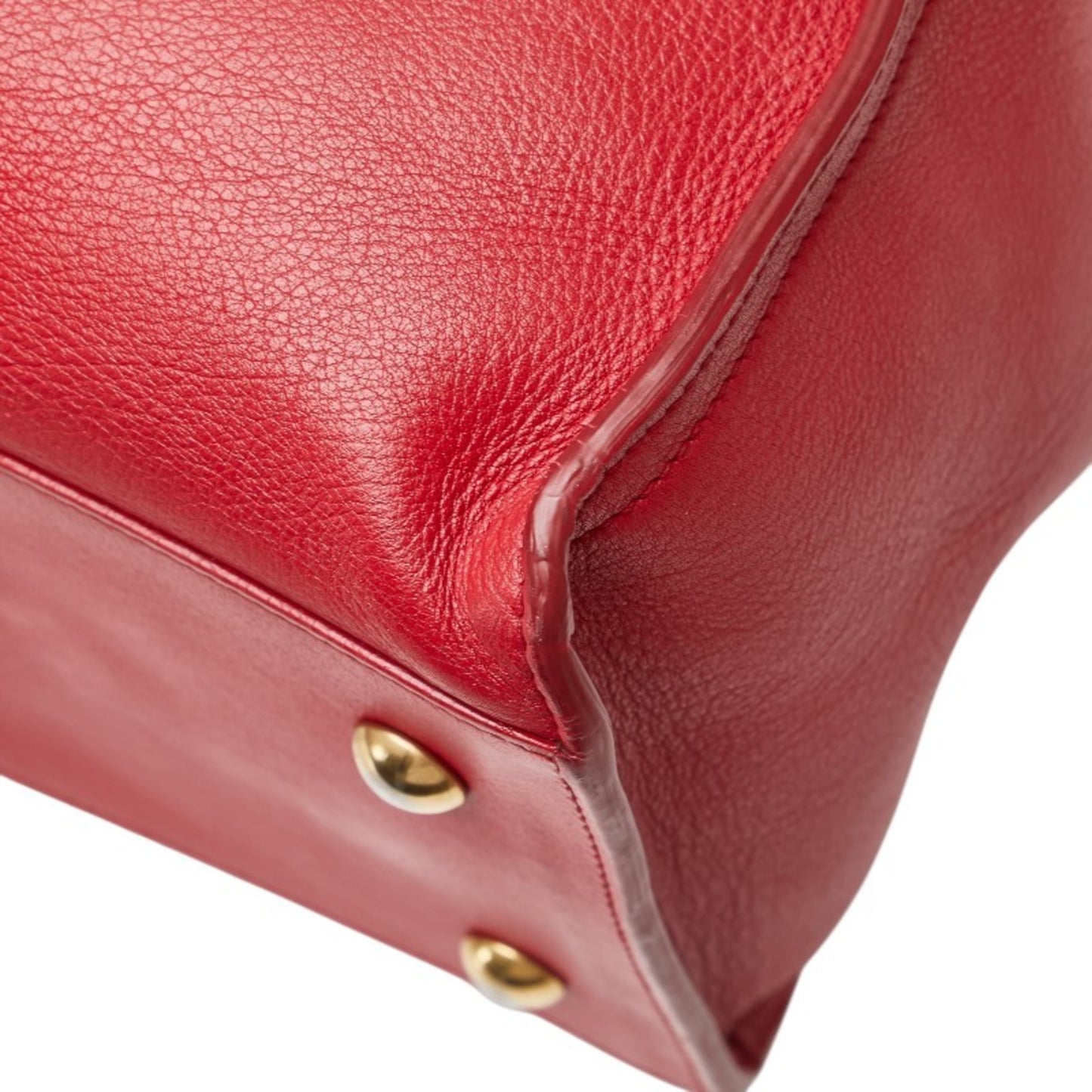 Saint Laurent Petit Cabas Handbag/Shoulder Bag 2Way 311210 Red Leather