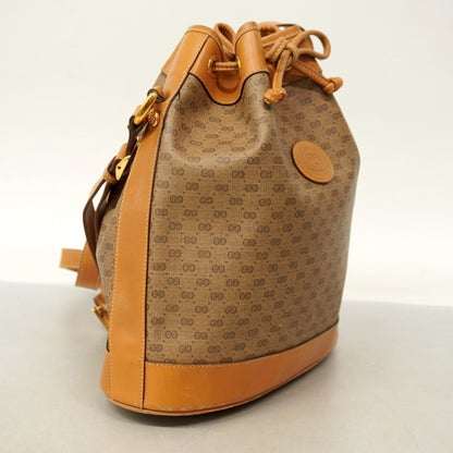 Gucci Micro Gg 001 86 0533 Shoulder Bag In Brown Leather