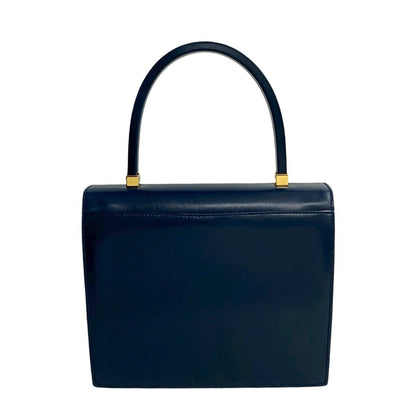 Gucci Old Gucci Gg Logo Hardware Leather Genuine Handbag Navy 86472