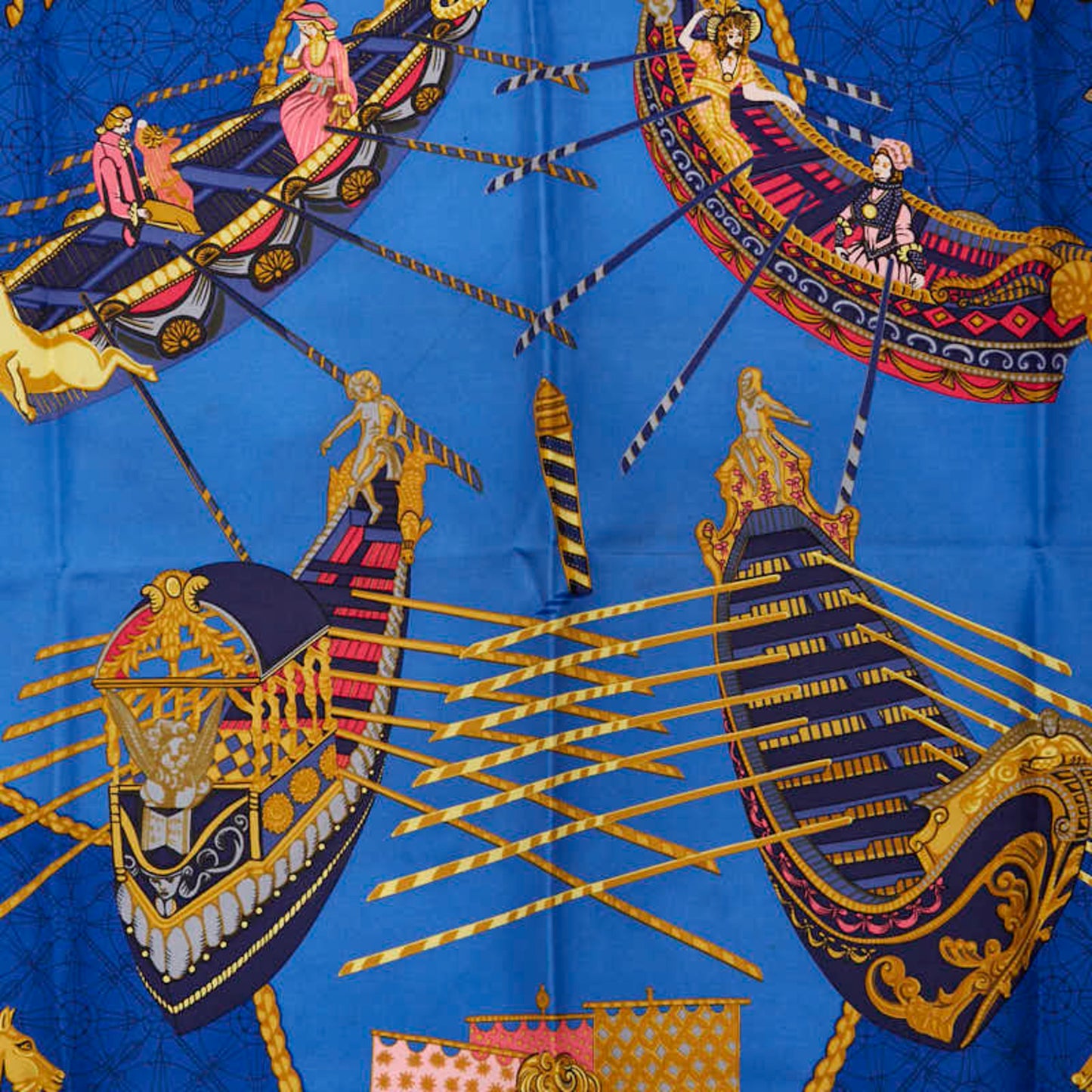 Hermes Herms Carr 90 "Les Bisson De Venice" Sailors' Scarf