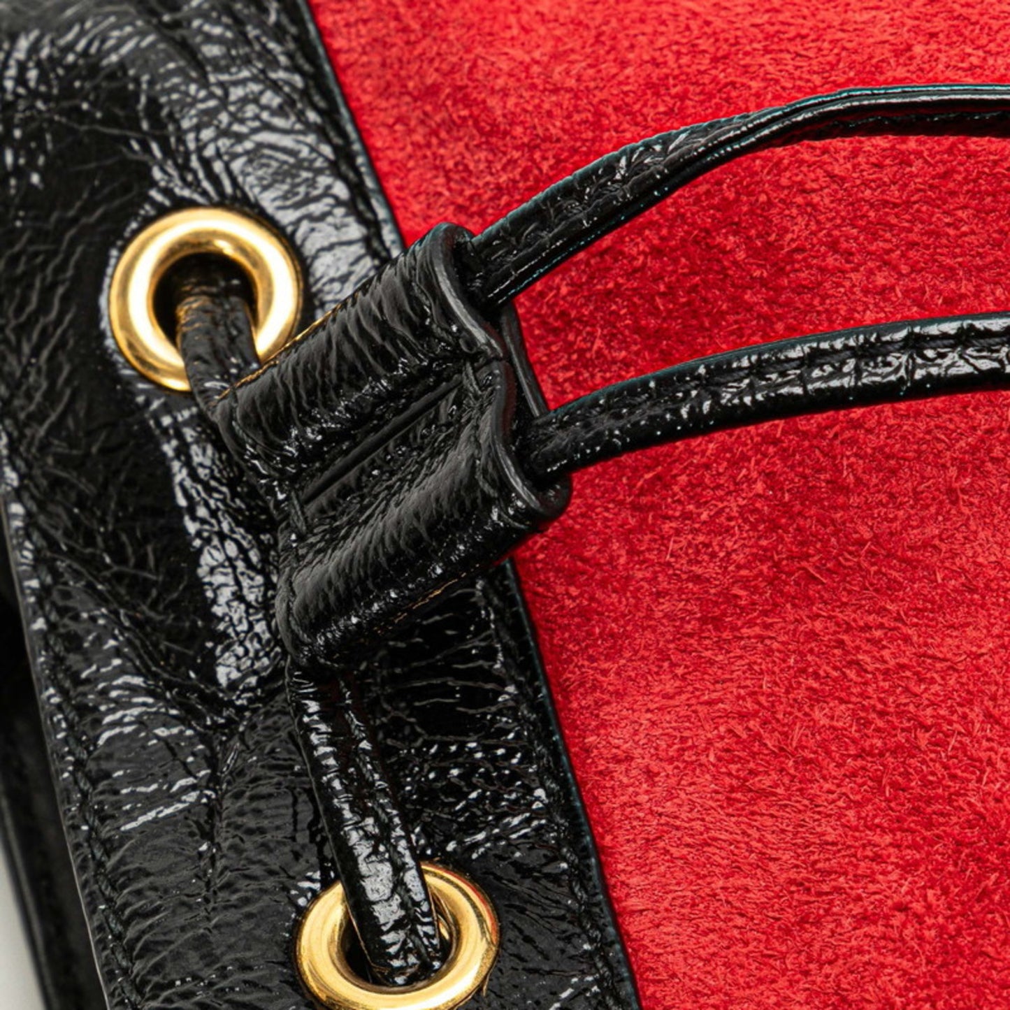 Gucci Ophidia Crossbody Shoulder Bag 550620 Red Black Leather Suede