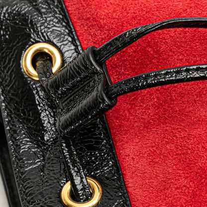 Gucci Ophidia Crossbody Shoulder Bag 550620 Red Black Leather Suede