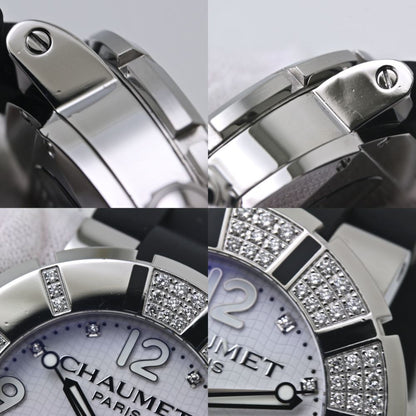 Chaumet Class One Sm W17288-38E Men'S Stainless Steel And Rubber Watch With 8 Diamond Indices Bezel