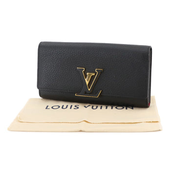 Louis Vuitton Capucines Bifold Wallet In Taurillon Leather (Noir) With Gold Hardware And Rfid