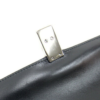 Gucci Second Bag 108844 Black Nylon Canvas Leather Clutch