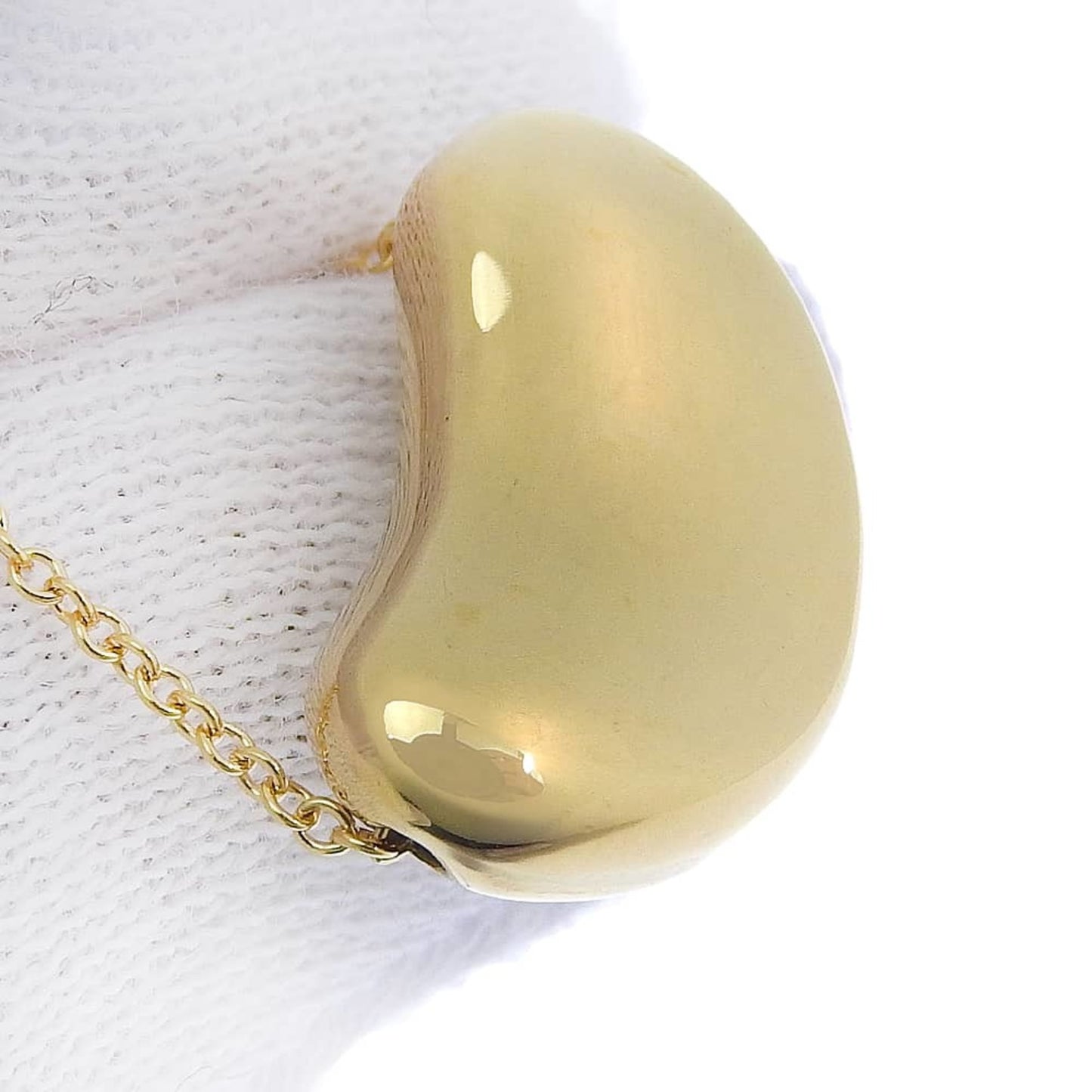 Like New Tiffany & Co. 6.5G Bean Necklace In 18K Yellow Gold