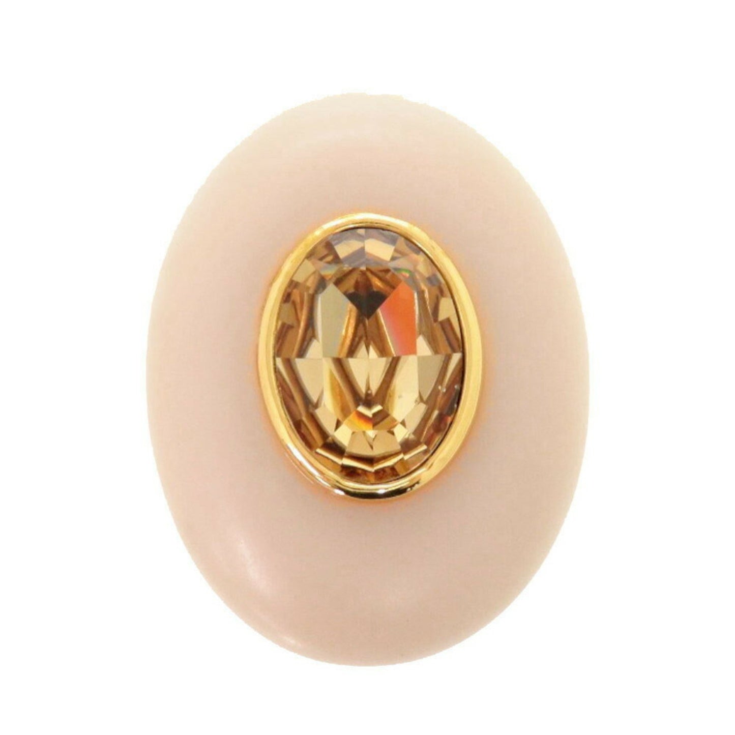 Celine Metal Crystal Pink Beige Brooch 0227Celine