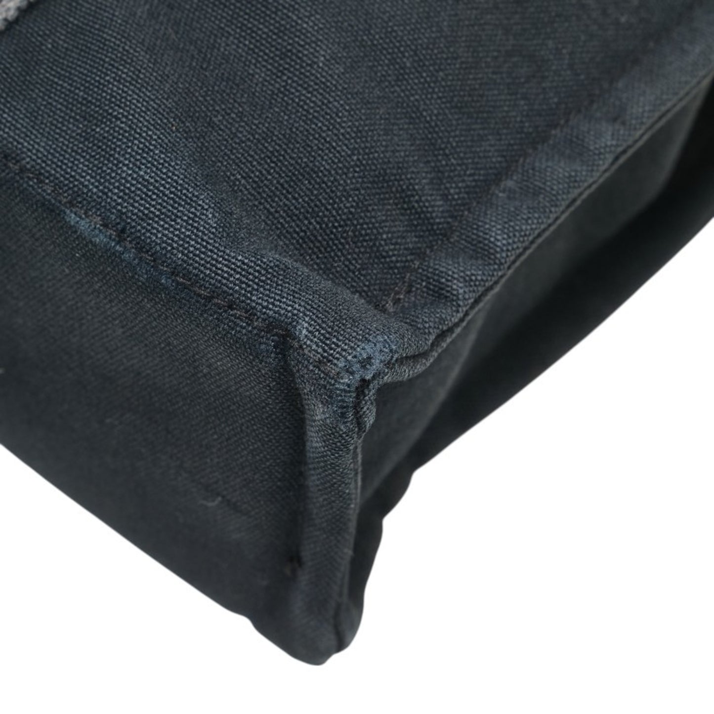 Hermes Foul Tote Pm Handbag Bag Black/Gray Canvas