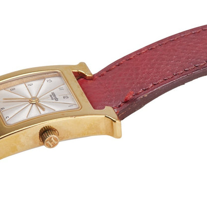 Herms H Watch Hh1.201 Quartz Silver Dial Stainless Steel Leather