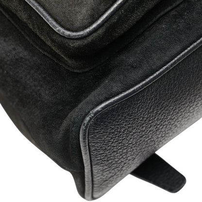 Gucci Bamboo Backpack 003 58 Black Suede Leather