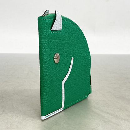 Hermes Herms Paddock Chevre Mysore Mint Blue Plume Wallet/Coin Case