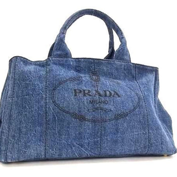 Prada Canapa B1872B Navy Denim Handbag