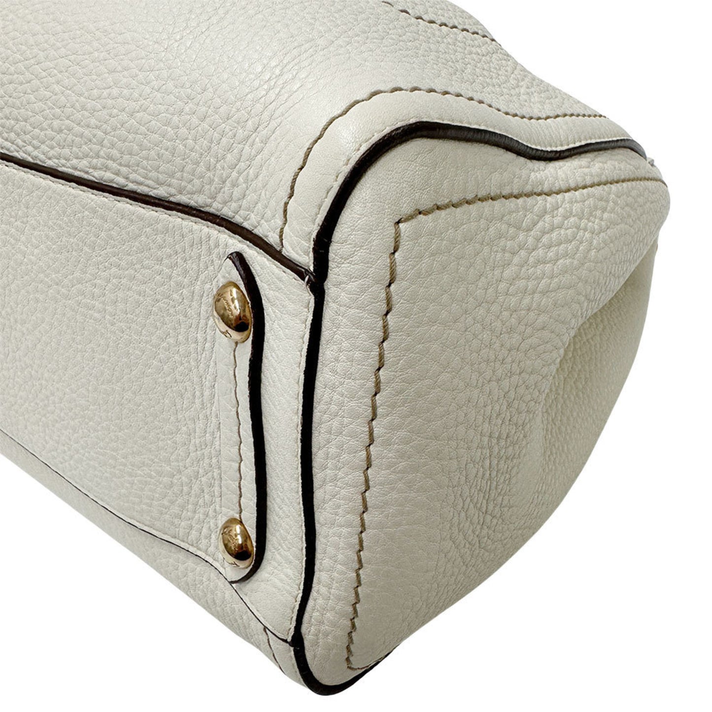 Salvatore Ferragamo Ferragamo Gancini Tote Bag In White Leather