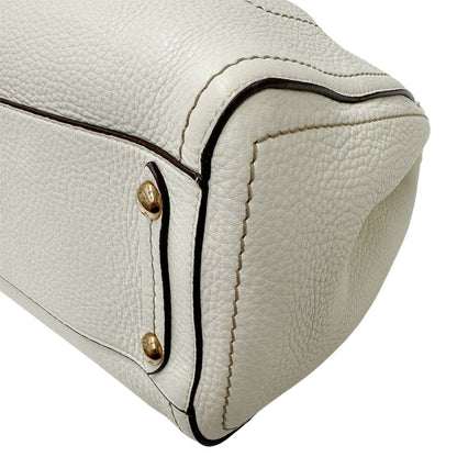 Salvatore Ferragamo Ferragamo Gancini Tote Bag In White Leather