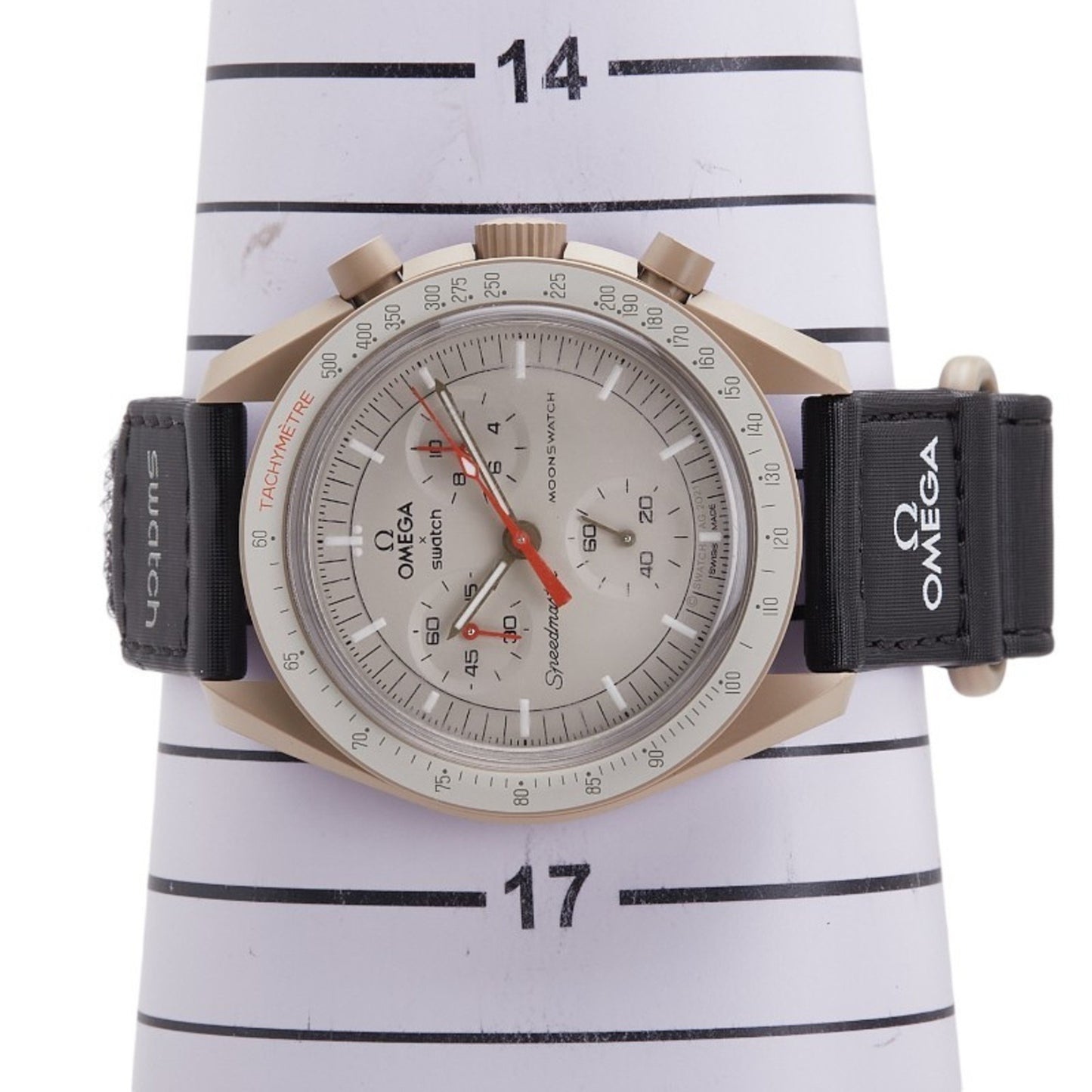 Omega X Swatch Speedmaster Moon Mission To Jupiter Watch So33C100 Quartz Movement Gray Dial Ceramic