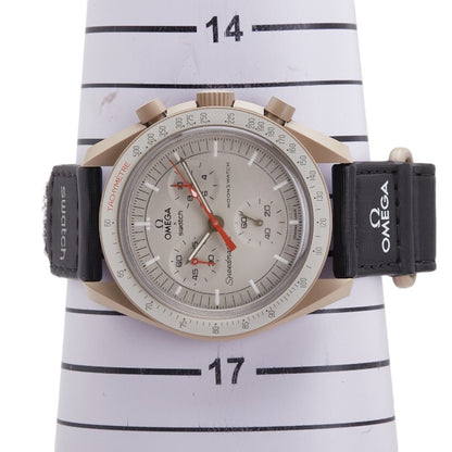 Omega X Swatch Speedmaster Moon Mission To Jupiter Watch So33C100 Quartz Movement Gray Dial Ceramic