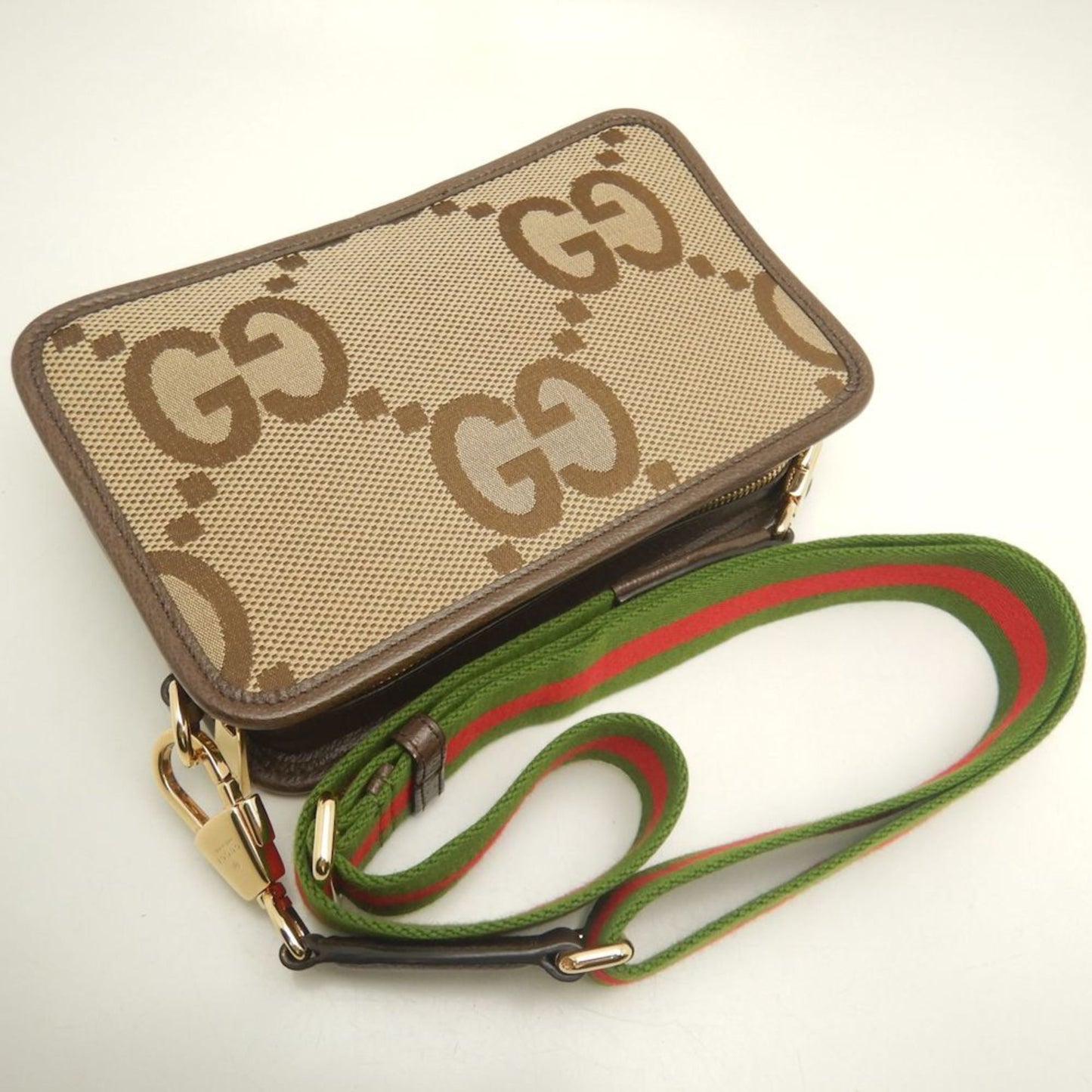 Gucci Jumbo Gg Shoulder Bag (696075) In Beige Canvas And Leather