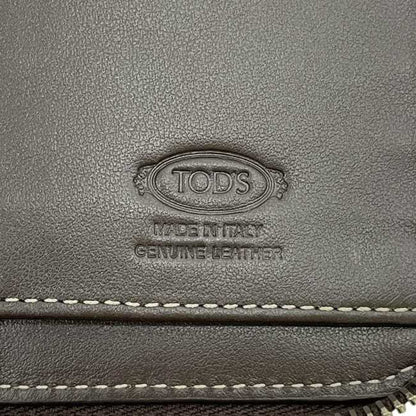 Tod'S Round Long Wallet Ec-23930 Brown Leather