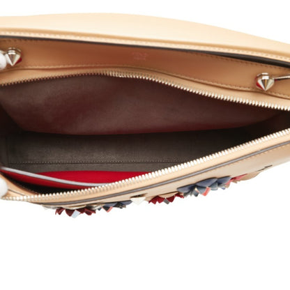 Fendi.Com Flower Stud Handbag/Shoulder Bag 2Way 8Bn298 Beige Multicolor Leather