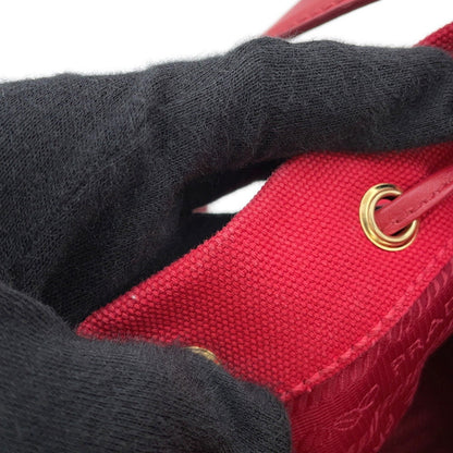 Prada Handbag Drawstring Bucket Bag Canvas Raffia 1Bh115 Prada 2-Way