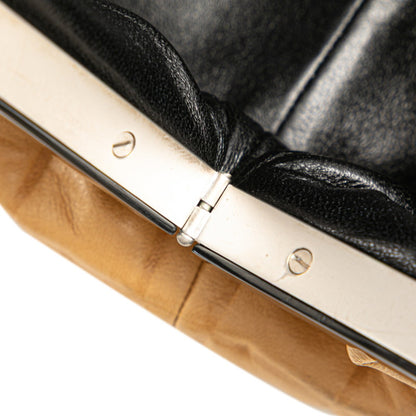 Chanel Chocobar Coco Mark Clasp Purse Handbag In Beige