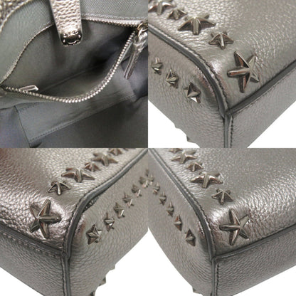 Jimmy Choo 2-Way Mini Pegasi Star Stud Handbag In Silver Leather