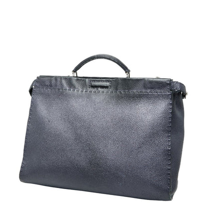 Fendi Selleria Peekaboo Fit Bugseye Monster Business Bag Shoulder 2-Way Navy Leather