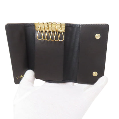 Chanel Coco Mark Gold Hardware Key Case In Grained Calfskin