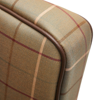 Burberry Check Clutch Bag Khaki Green Brown Canvas Leather