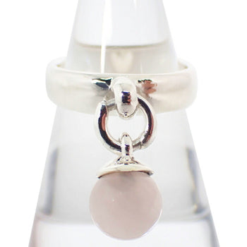 Tiffany 925 Ball Dangle Rose Quartz Ring