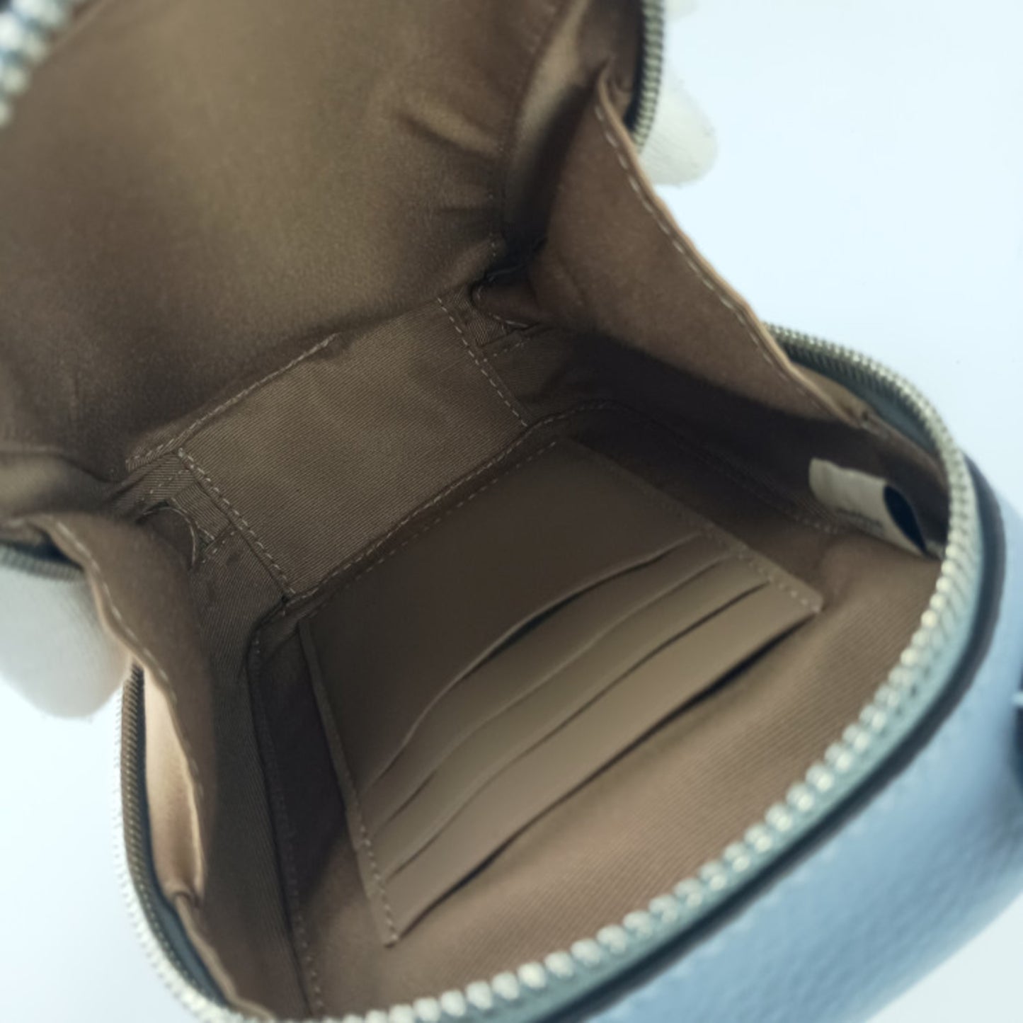 Coach Eva Phone Crossbody Shoulder Bag Cb854 Blue-Gray Leather