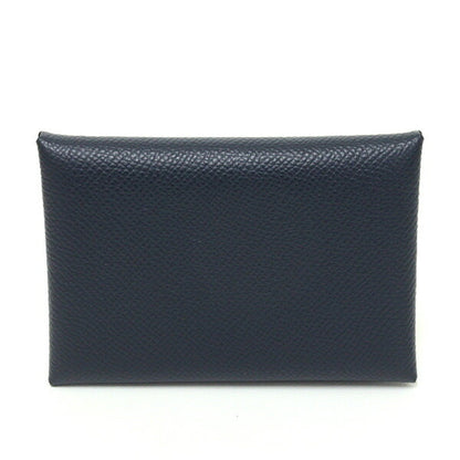 Hermes Herms Calvi Duo Epson Caban Black U Stamp () Card Case Coin Wallet