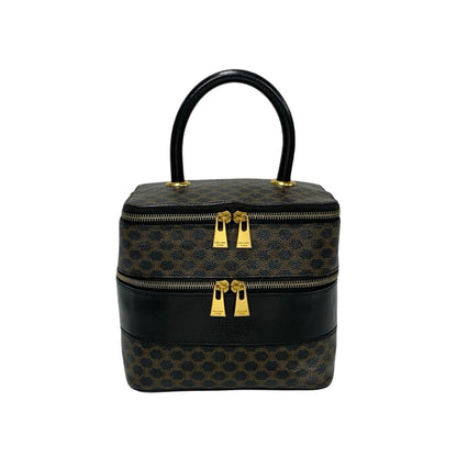 Celine Macadam Blason Triomphe Leather Handbag/Vanity Bag/Makeup Box