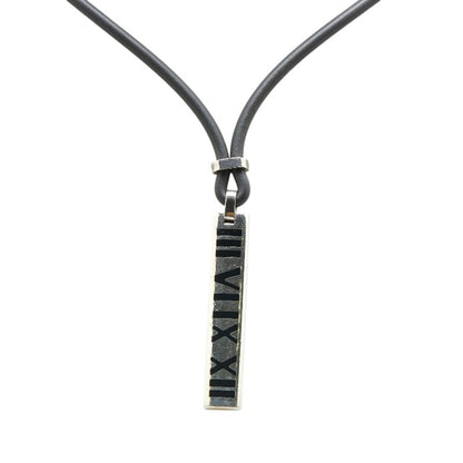 Tiffany Atlas Necklace Silver Black Sv925 Rubber