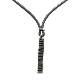 Tiffany Atlas Necklace Silver Black Sv925 Rubber