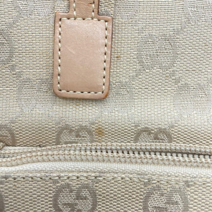 Gucci 002 1079 Handbag Tote Bag Beige Gg Canvas Leather