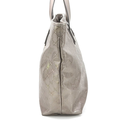 Gucci Handbag Gg Imprime Leather Metallic Brown