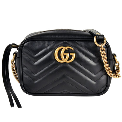Gucci Gg Marmont Shoulder Bag Leather 448065 Black