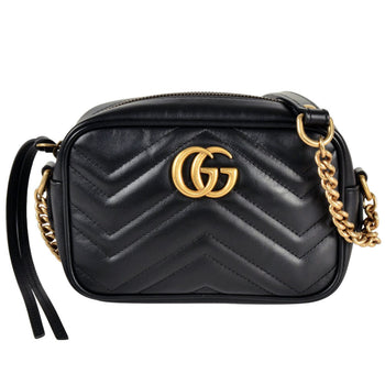 Gucci Gg Marmont Shoulder Bag Leather 448065 Black