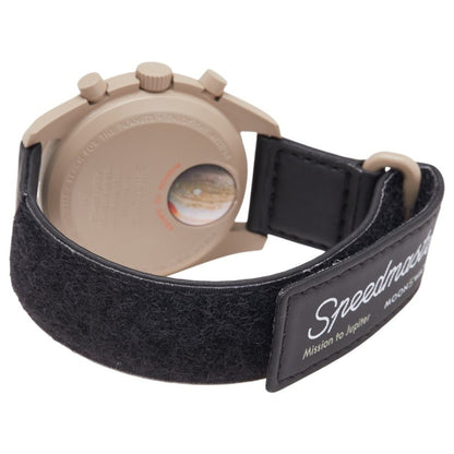 Omega X Swatch Moonswatch Mission To Jupiter Watch So33C100 Quartz Movement Beige Dial Ceramic Nylon