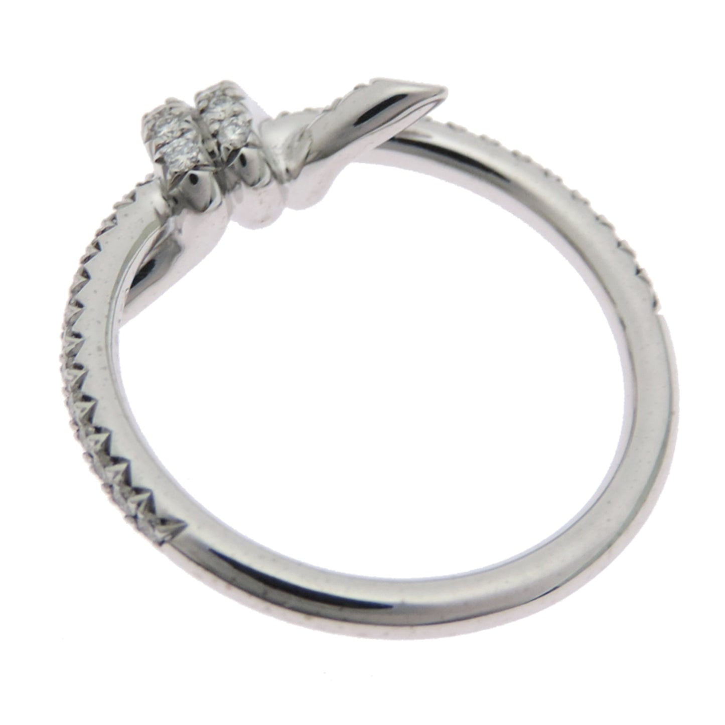 Tiffany Knot Diamond Women'S Ring In 750 White Gold