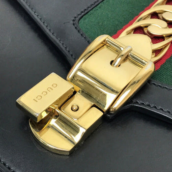 Gucci 421882 Sherry Line Sylvie Small Ribbon Shoulder Bag Leather