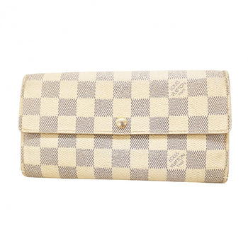 Louis Vuitton Damier Azur Portefeuille Sarah Long Wallet N61735 White