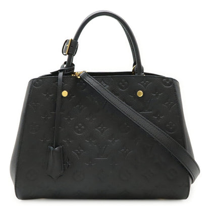 Louis Vuitton Monogram Empreinte Montaigne Mm Handbag/Shoulder Bag In Noir And Black